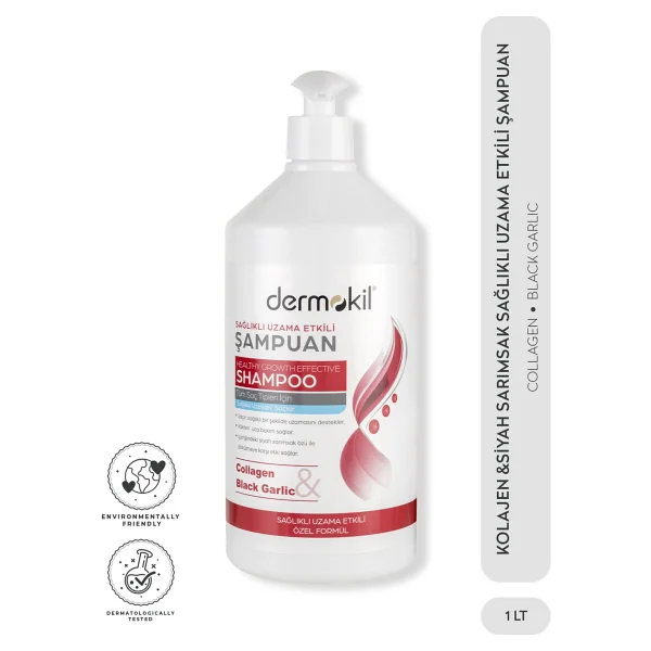 Dermokil Kolojen & Siyah Sarımsak Sağlıklı Uzama Etkili 1000 Ml Şampuan - Görsel 5