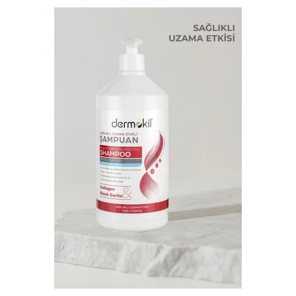Dermokil Kolojen & Siyah Sarımsak Sağlıklı Uzama Etkili 1000 Ml Şampuan - Görsel 2