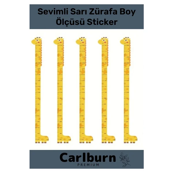 Özel Üretim İz Bırakmayan Çift Taraflı Bantlı Silinebilir Ev Sevimli Sarı Zürafa Boy Ölçüsü Sticker - Görsel 4