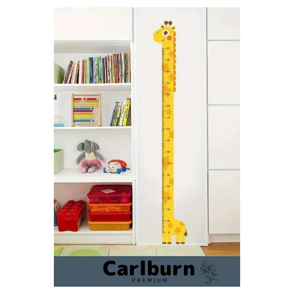 Özel Üretim İz Bırakmayan Çift Taraflı Bantlı Silinebilir Ev Sevimli Sarı Zürafa Boy Ölçüsü Sticker - Görsel 2