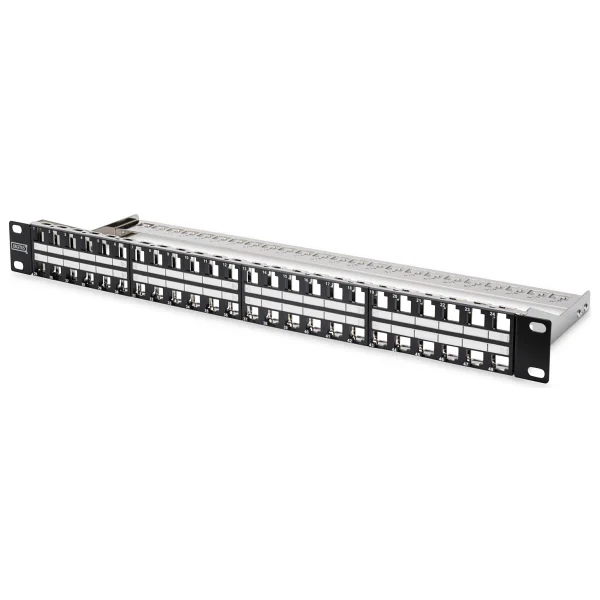 Digitus 48 Port Boş Patch Panel, Zırhlı Keystone Jack Takılabilir, 1u Yüksekliğinde, Siyah Ral 9005 Renk - Görsel 2