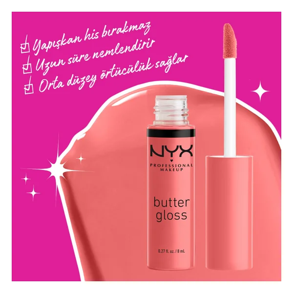 Nyx Makeup Butter Gloss Creme Brulee Dudak Parlatıcısı - Görsel 5