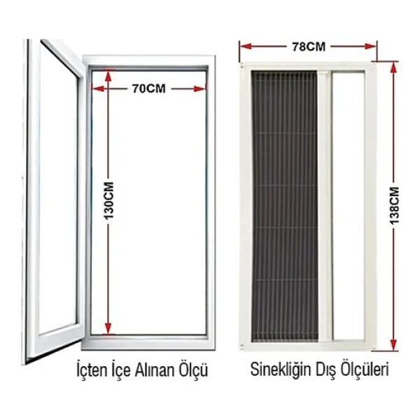 Akpen Pvc Akordiyon Pileli Kapı Sineklik Antrasit Gri Max. 90 X 210 Cm Ye Kadar İstediğiniz Ölçüyü Verebilirsiniz - Görsel 2