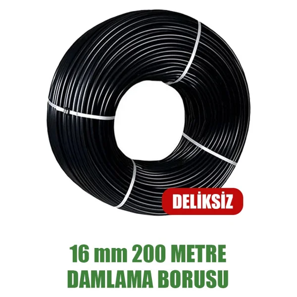 16 Mm Damlama Borusu 200 Metre Delıksız Damla Sulama Hortumu Sulama Sıstemı - Görsel 3