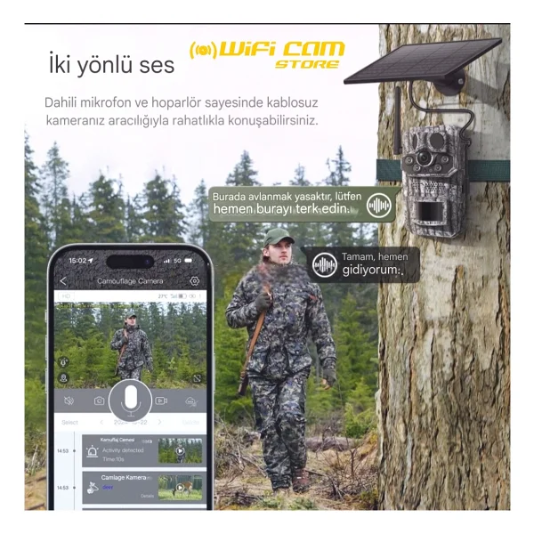 Wificam 3 Sensörlü GPS Destekli 4g SIM Kartlı Solar Foto Kapan Kamera - Görsel 4