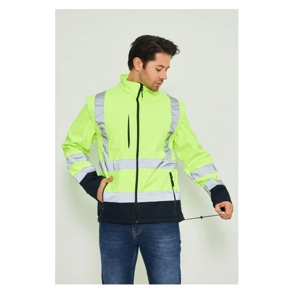 Orange Safety Sarı Softshell Mont Kolları Çıkmalı Reflektörlü 3xl - Görsel 3