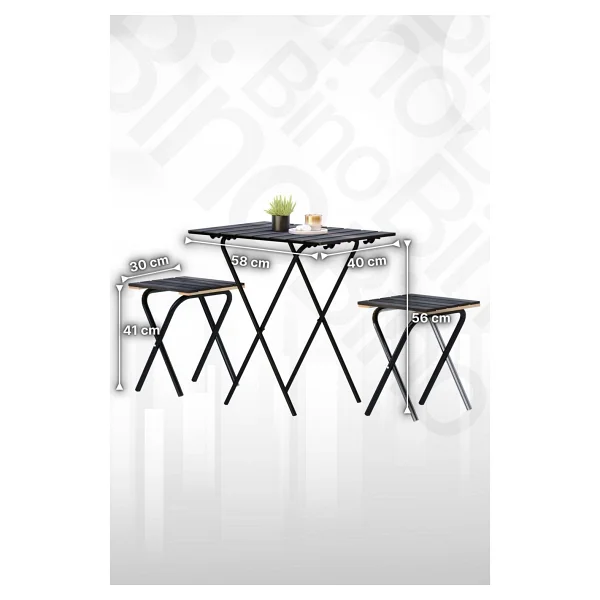 Bino Bistro 40x60 Cm Ahşap Bahçe & Balkon Takımı - Görsel 5