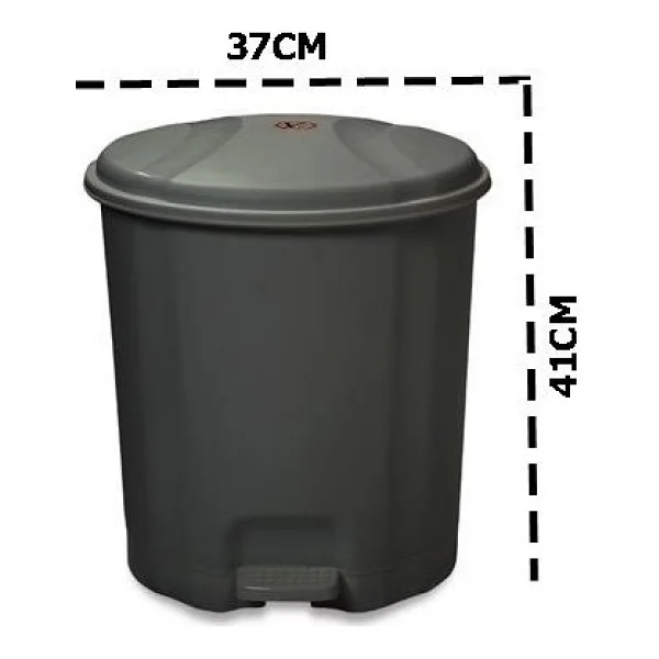 Motek Elit Antrasit Siyah Pedallı Plastik 22 Lt Çöp Kovası - Görsel 3
