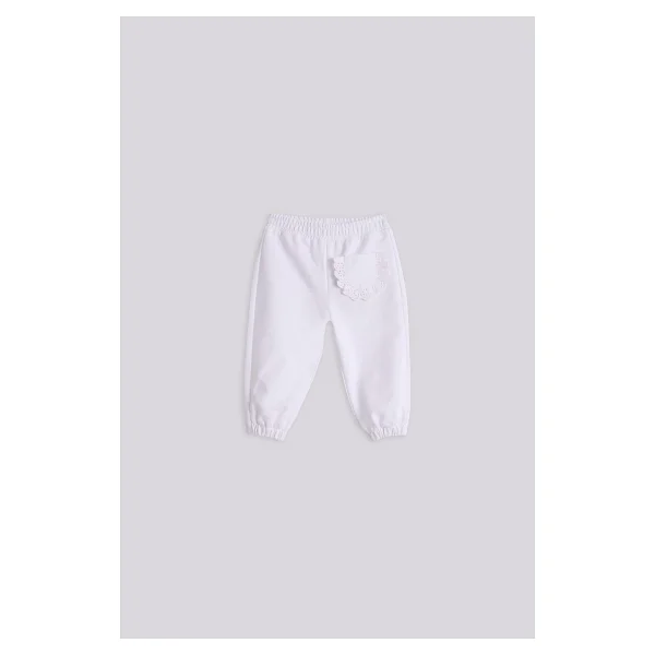 GB Baby Basic Bg Store Kız Bebek Beyaz Eşofman Takımı - 6 Ay - Görsel 4