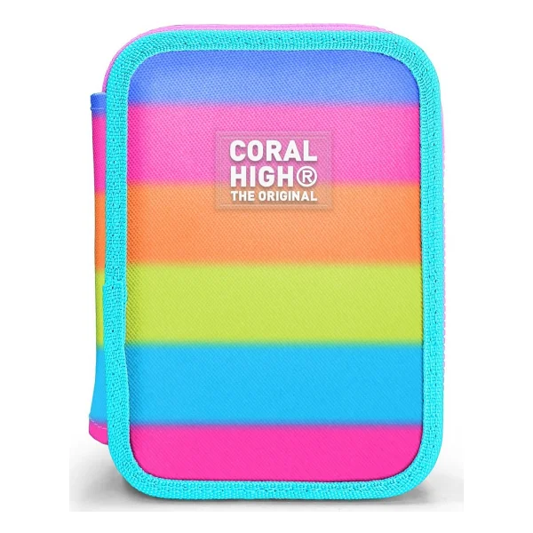 Coral High 11140 Renkli Çizgili Çift Katlı Kalemlik - Görsel 4