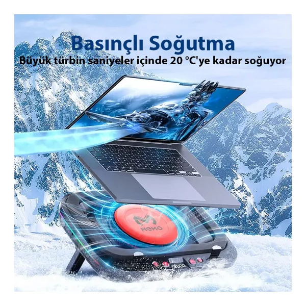 Memo Fl08 RGB 1 Fanlı 19.3" Laptop Soğutucu - Görsel 2