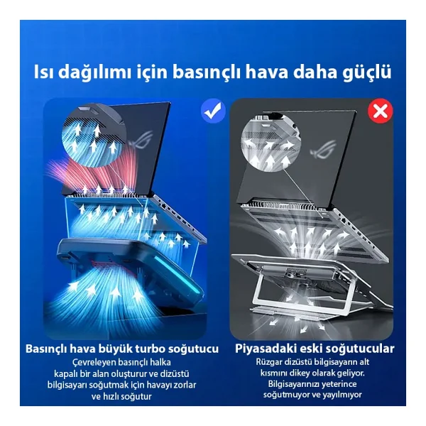 Memo Fl08 RGB 1 Fanlı 19.3" Laptop Soğutucu - Görsel 4