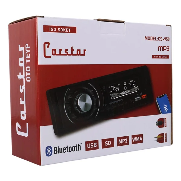Carstar Cs-950 Çift Usb/Sd/Fm/Aux/Bluetooth Kumandalı Oto Teyp 4X60 Watt - Görsel 4