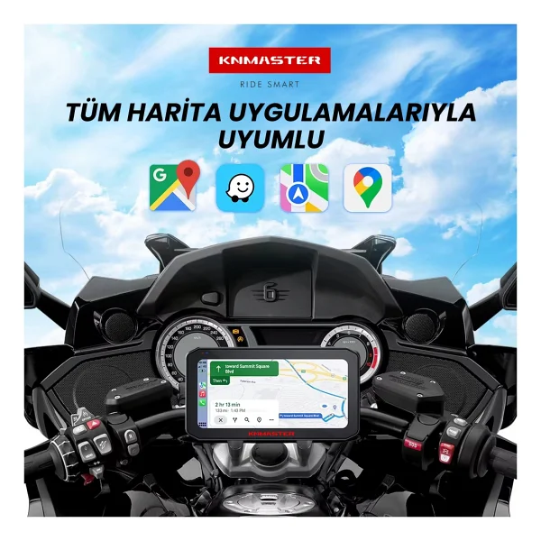 Knmaster Motoplay 2000 - 6.25" 2k Çift Kameralı Kablosuz Carplay & Android Auto Destekli Motosiklet Multimedya Ekranı - Görsel 5