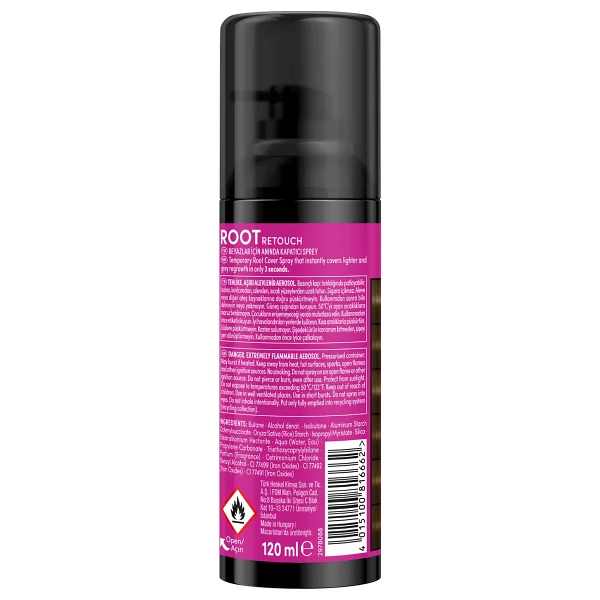 Root Retoucher Saç Dipleri İçin Kapatıcı Kahverengi 120 Ml Sprey Saç Boyası - Görsel 3