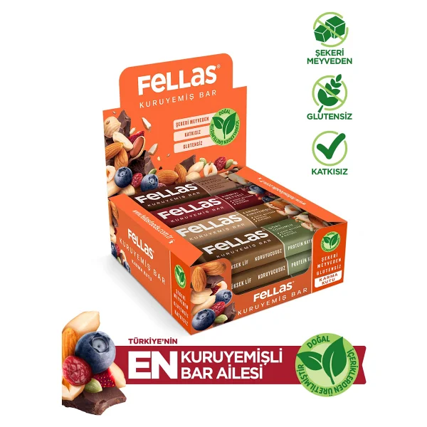 Fellas Kuruyemiş Bar (30 G) Karma Kutu - 12 Adet (4 Çeşit) - Görsel 9