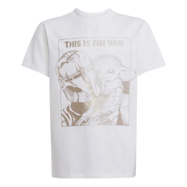 Adidas X Star Wars The Mandalorian Graphic Jf3637 Beyaz Kısa Kollu Bisiklet Yaka Çocuk Tişört - Görsel 8