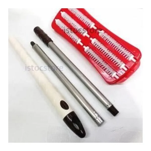 Abnturk Elektrik+Şarj Derdi Yok 110cm Metal Saplı Pratik Halı Süpürgesi 6 Döner Fırçalı Gırgır Plastik Hazne - Görsel 2