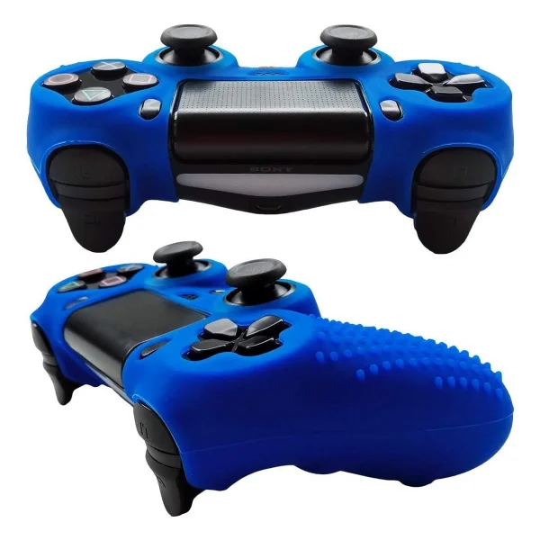 Cosmostech PS4 Controller Joystick Oyun Kolu Gamepad Uyumlu - Silikon Koruyucu Cover Mavi - Görsel 2