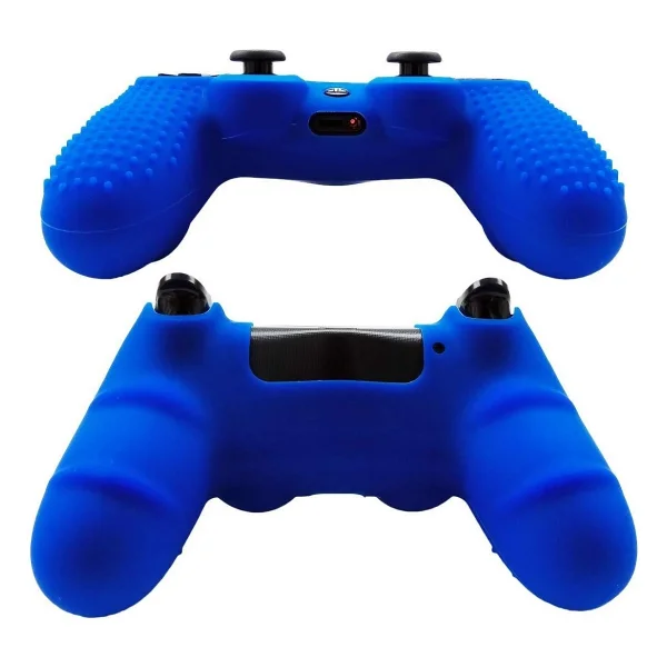 Cosmostech PS4 Controller Joystick Oyun Kolu Gamepad Uyumlu - Silikon Koruyucu Cover Mavi - Görsel 3