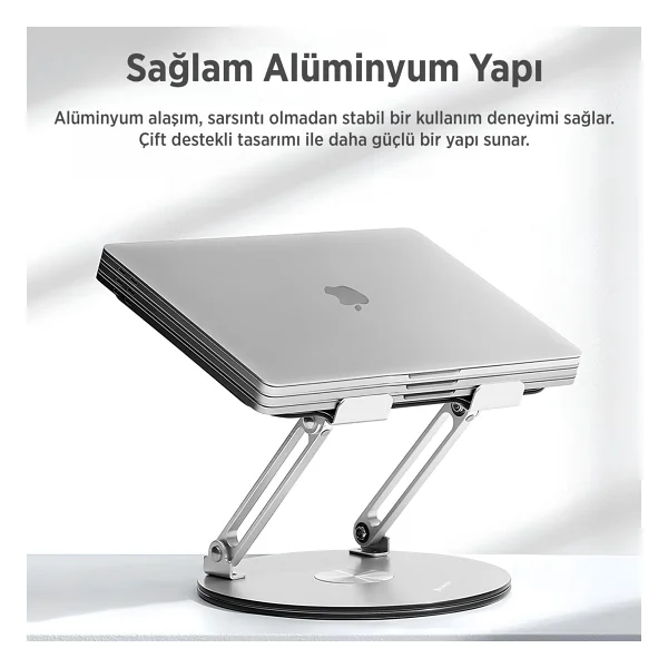 Juo 360° Dönebilen Yükseklik Ayarlı Metal Notebook Laptop Standı - Görsel 10