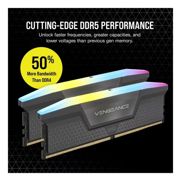 Corsair Vengeance RGB 32 GB (2x16) 6400 MHz Cl36 Cmh32gx5m2b6400z36 DDR5 RAM - Görsel 4