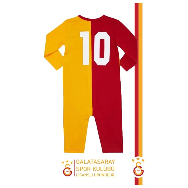 Galatasaray Orijinal Lisanslı Uzun Kol Bebek Tulum Aslan Baskılı Ahşap Kutulu - Görsel 3
