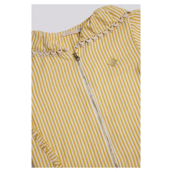 GB Baby Bg Store Kız Bebek Çizgili Eşofman Üstü - 2 Yaş - Sarı - Görsel 3