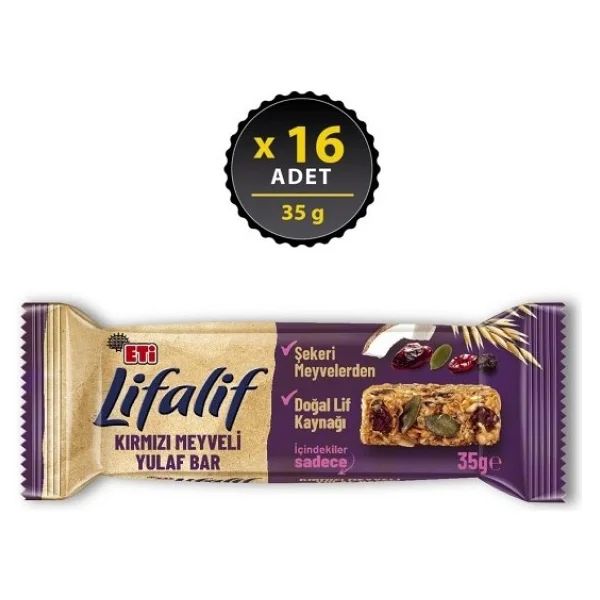 Eti Lifalif Kırmızı Meyveli Yulaf Bar 35 Gr 16'lı - Görsel 5