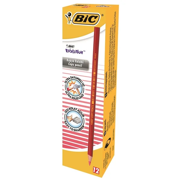 Bic Evolution 12'li Kırmızı Kopya Kalemi - Görsel 5