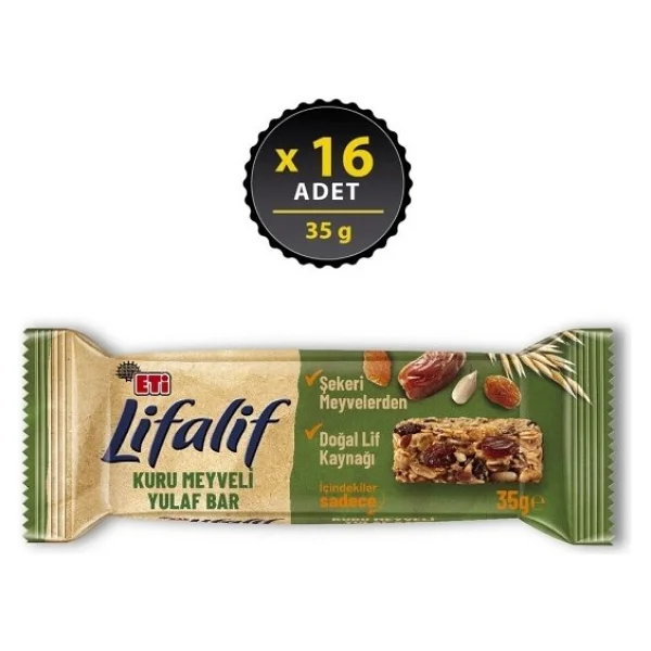 Eti Lifalif Kuru Meyveli Yulaf Bar 35 Gr 16'lı - Görsel 6