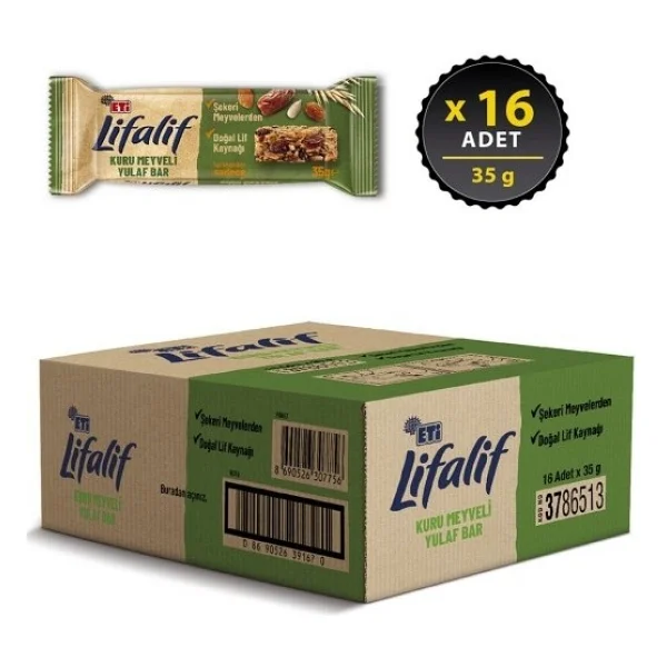 Eti Lifalif Kuru Meyveli Yulaf Bar 35 Gr 16'lı - Görsel 2
