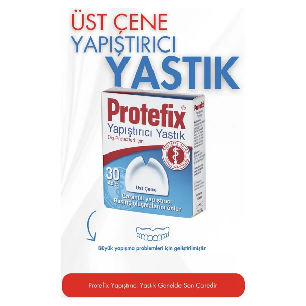 Protefix Üst Çene Diş Protezi Yapıştırıcı Yastık, İpek Dokulu Ve Aromasız, Güçlendirici Etkili, 30 Adet - Görsel 2