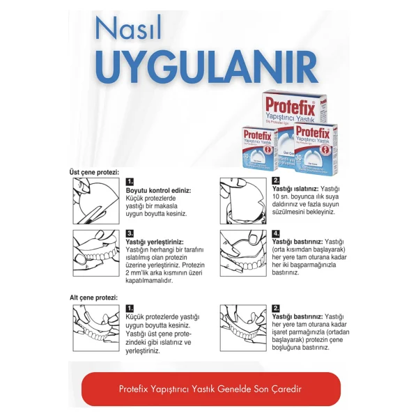 Protefix Üst Çene Diş Protezi Yapıştırıcı Yastık, İpek Dokulu Ve Aromasız, Güçlendirici Etkili, 30 Adet - Görsel 4