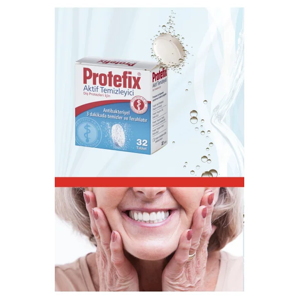 Protefix Diş Protezleri İçin 32 Tablet Ferahlatıcı Temizleyici Aromasız ve Antibakteriyel - Görsel 4