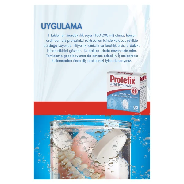 Protefix Diş Protezleri İçin 32 Tablet Ferahlatıcı Temizleyici Aromasız ve Antibakteriyel - Görsel 5