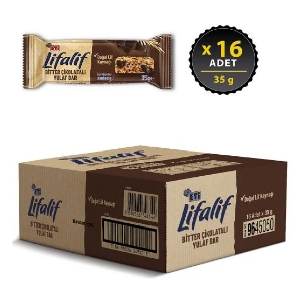 Eti Lifalif Bitter Çikolatalı Yulaf Bar 35 Gr 16'lı - Görsel 2