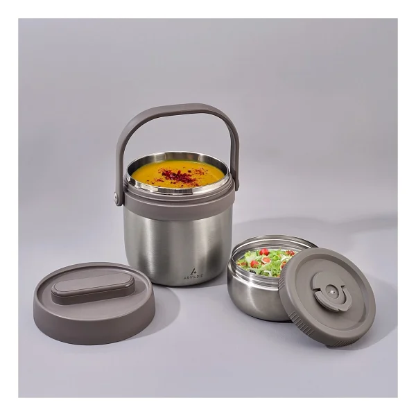 Aryıldız Bento Steel 1400 Ml Yuvarlak Lunch Box - Görsel 2