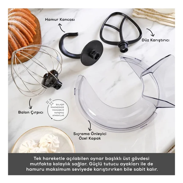Karaca Maestrochef Stella 1500 W 5 Lt Hamur Yoğurma Makinesi - Görsel 7