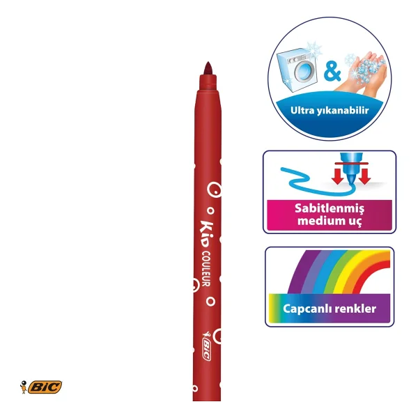 Bic Kid Couleur Ultra Yıkanabilir 24'lü Keçeli Kalem Seti - Görsel 2