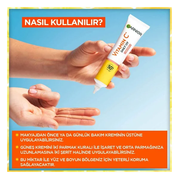 Garnier C Vitamini Işıltılı Doku 40 Ml 50 Faktör Renkli Güneş Kremi - Görsel 6