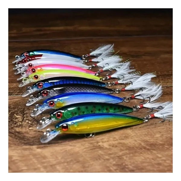 Valkyrie 10 Adet 9cm 7.2gr Tüylü Minnow Rapala Suni Spin Olta Balık Yemi - Görsel 6