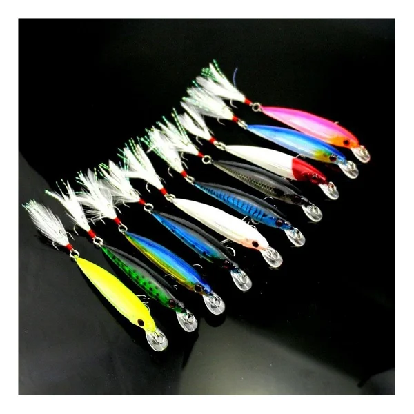 Valkyrie 10 Adet 9cm 7.2gr Tüylü Minnow Rapala Suni Spin Olta Balık Yemi - Görsel 3