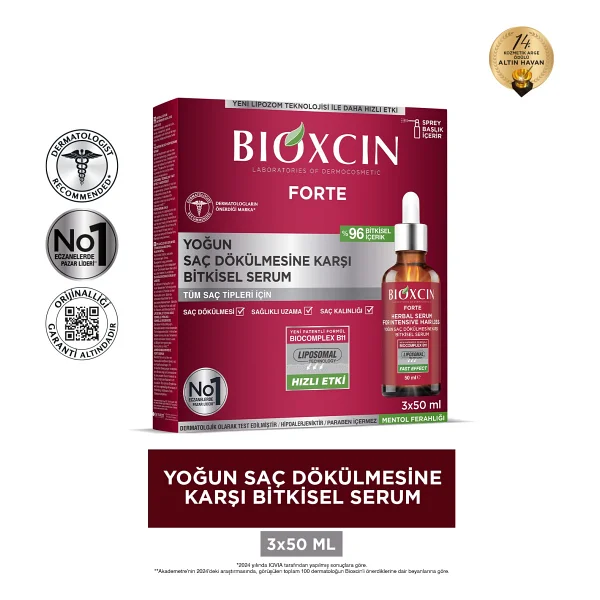 Bioxcin Forte Yoğun Saç Dökülmesine Karşı Bitkisel Serum 3x50 Ml - Görsel 9