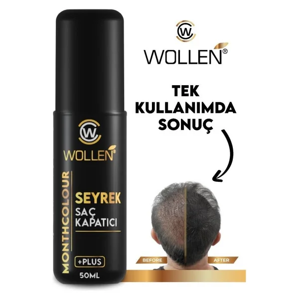 Wollen 50 Ml Seyrek Saç Kapatıcı Dolgunlaştırıcı Sıvı Krem Siyah Renk - Görsel 6