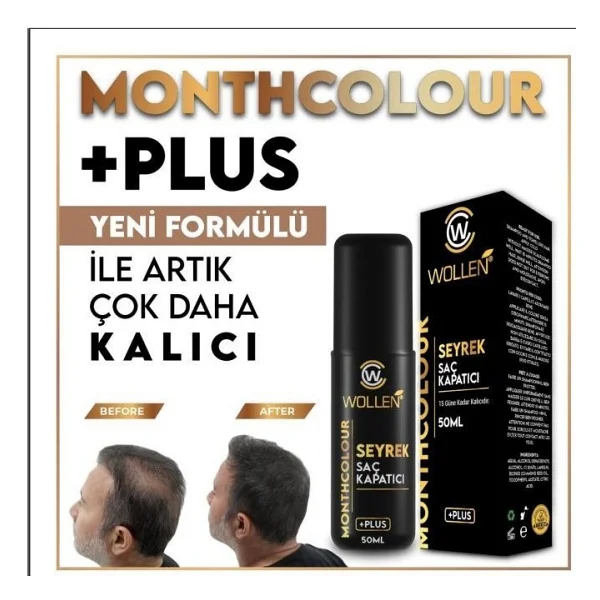 Wollen 50 Ml Seyrek Saç Kapatıcı Dolgunlaştırıcı Sıvı Krem Siyah Renk - Görsel 2