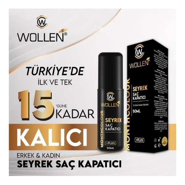 Wollen 50 Ml Seyrek Saç Kapatıcı Dolgunlaştırıcı Sıvı Krem Siyah Renk - Görsel 3