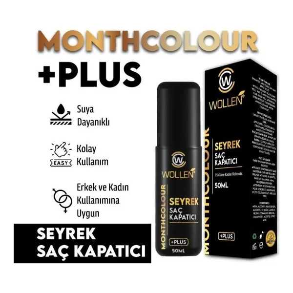 Wollen 50 Ml Seyrek Saç Kapatıcı Dolgunlaştırıcı Sıvı Krem Siyah Renk - Görsel 4