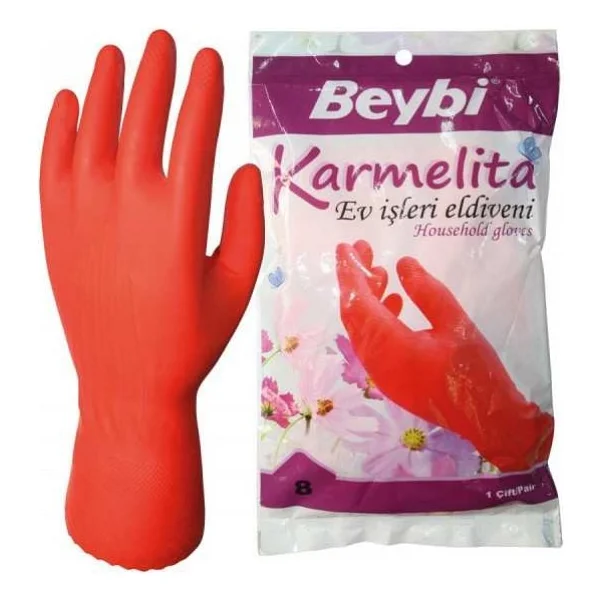 Beybi Karmelita Bulaşık Eldiveni No: 8 25'li - Görsel 4