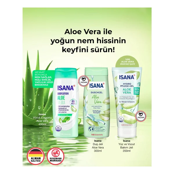 Isana Cilt Vücut Ve Yüz Bakım Jeli Hydro-Aloe Vera 200 Ml - Görsel 2
